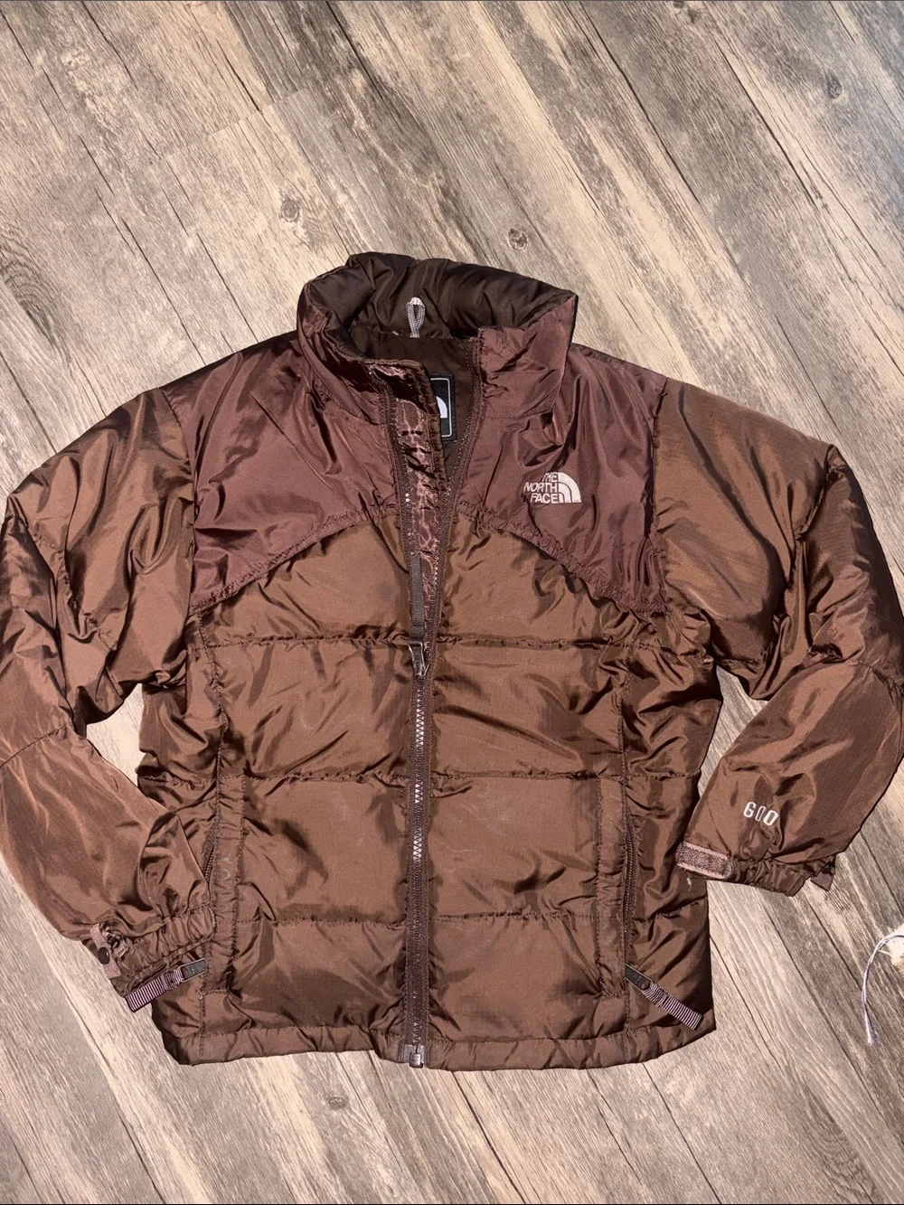 The North Face Chocolate Brown Puffy Down Jacket girls small